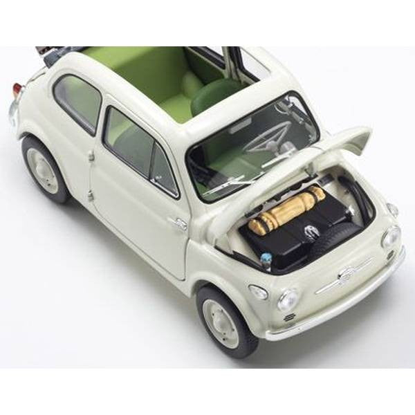 【予約安心出荷】[MDL] 1/18 フィアット ヌォーバ 500 アクセサリー付(アイボリー) 完成品 ミニカー(KS08966WA) 京商(2025年12月)