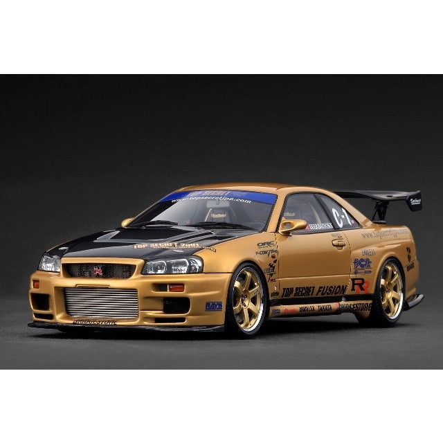 【予約安心出荷】[MDL] 1/18 TOP SECRET 34GT-R (BNR34) Gold(ゴールド) 完成品 ミニカー(IG3847) ignition model(イグニッションモデル)(2025年11月)