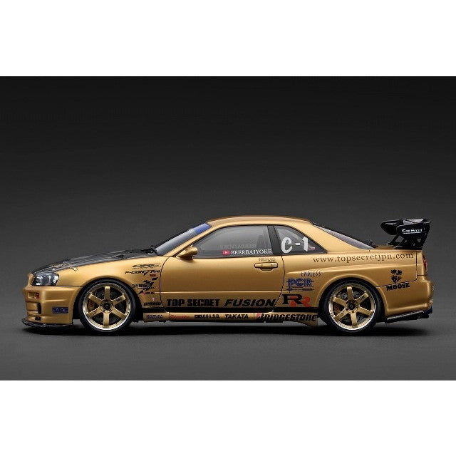 【予約安心出荷】[MDL] 1/18 TOP SECRET 34GT-R (BNR34) Gold(ゴールド) 完成品 ミニカー(IG3847) ignition model(イグニッションモデル)(2025年11月)