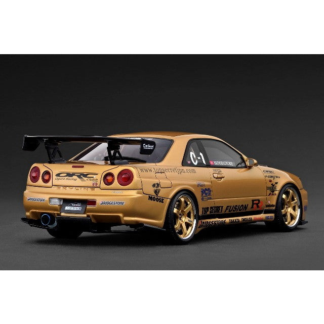 【予約安心出荷】[MDL] 1/18 TOP SECRET 34GT-R (BNR34) Gold(ゴールド) 完成品 ミニカー(IG3847) ignition model(イグニッションモデル)(2025年11月)