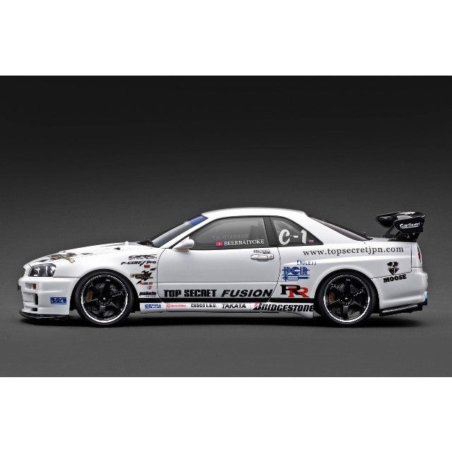【中古即納】[MDL] 1/18 TOP SECRET 34GT-R (BNR34) White(ホワイト) 完成品 ミニカー(IG3849) ignition model(イグニッションモデル)(20251121)