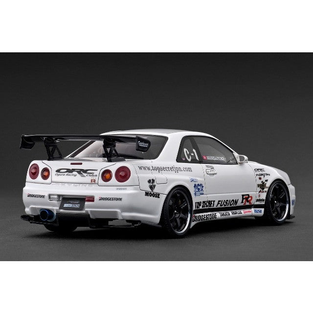 【中古即納】[MDL] 1/18 TOP SECRET 34GT-R (BNR34) White(ホワイト) 完成品 ミニカー(IG3849) ignition model(イグニッションモデル)(20251121)