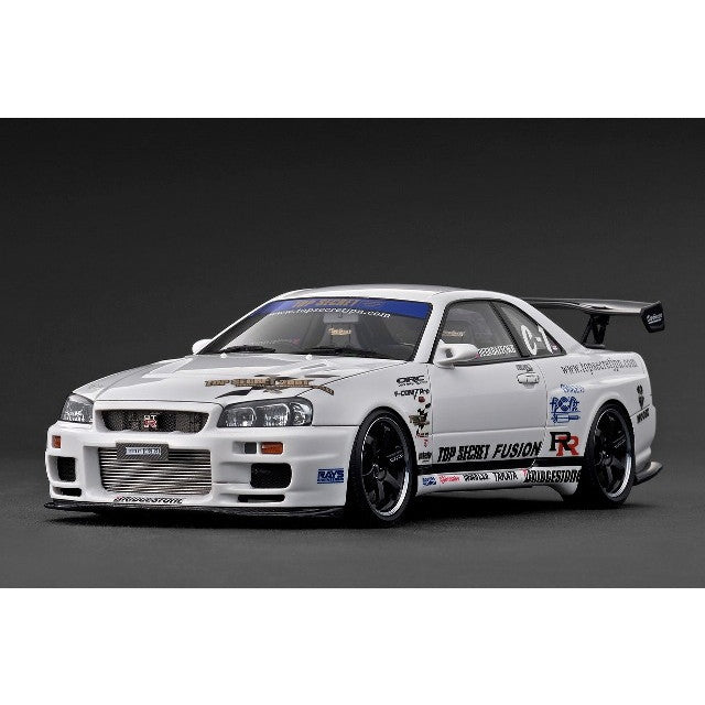 【中古即納】[MDL] 1/18 TOP SECRET 34GT-R (BNR34) White(ホワイト) 完成品 ミニカー(IG3849) ignition model(イグニッションモデル)(20251121)