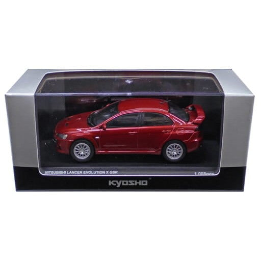 【中古即納】[MDL] 1/43 MITSUBISHI LANCER EVOLUTION(ランサーエボリューション) X GSR(メタリックレッド) 完成品 ミニカー(03492R) 京商(20080830)