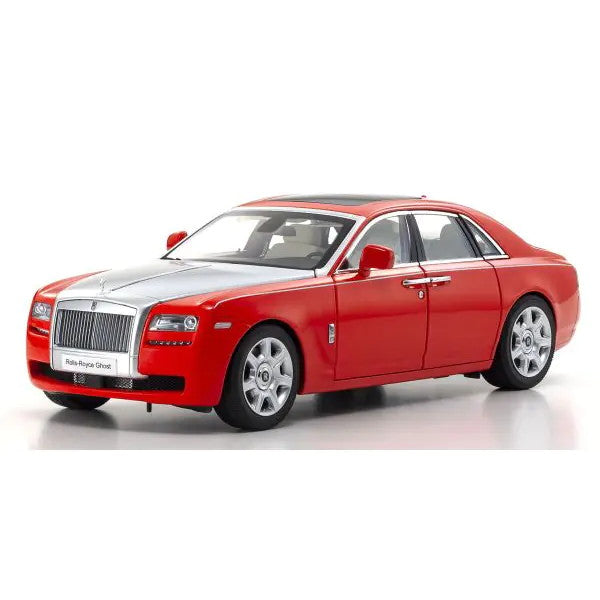 【予約安心出荷】[MDL] (再販) 1/18 ロールス・ロイス ゴースト(レッド×シルバー) 完成品 ミニカー(KS08802RS) 京商(2025年9月)