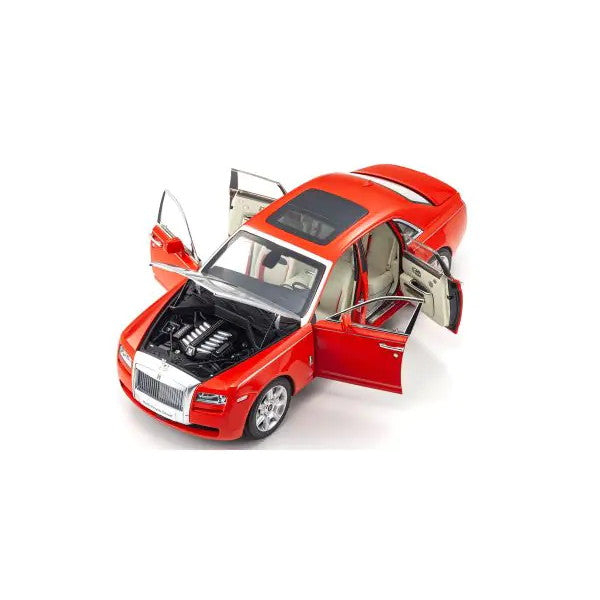 【予約安心出荷】[MDL] (再販) 1/18 ロールス・ロイス ゴースト(レッド×シルバー) 完成品 ミニカー(KS08802RS) 京商(2025年9月)