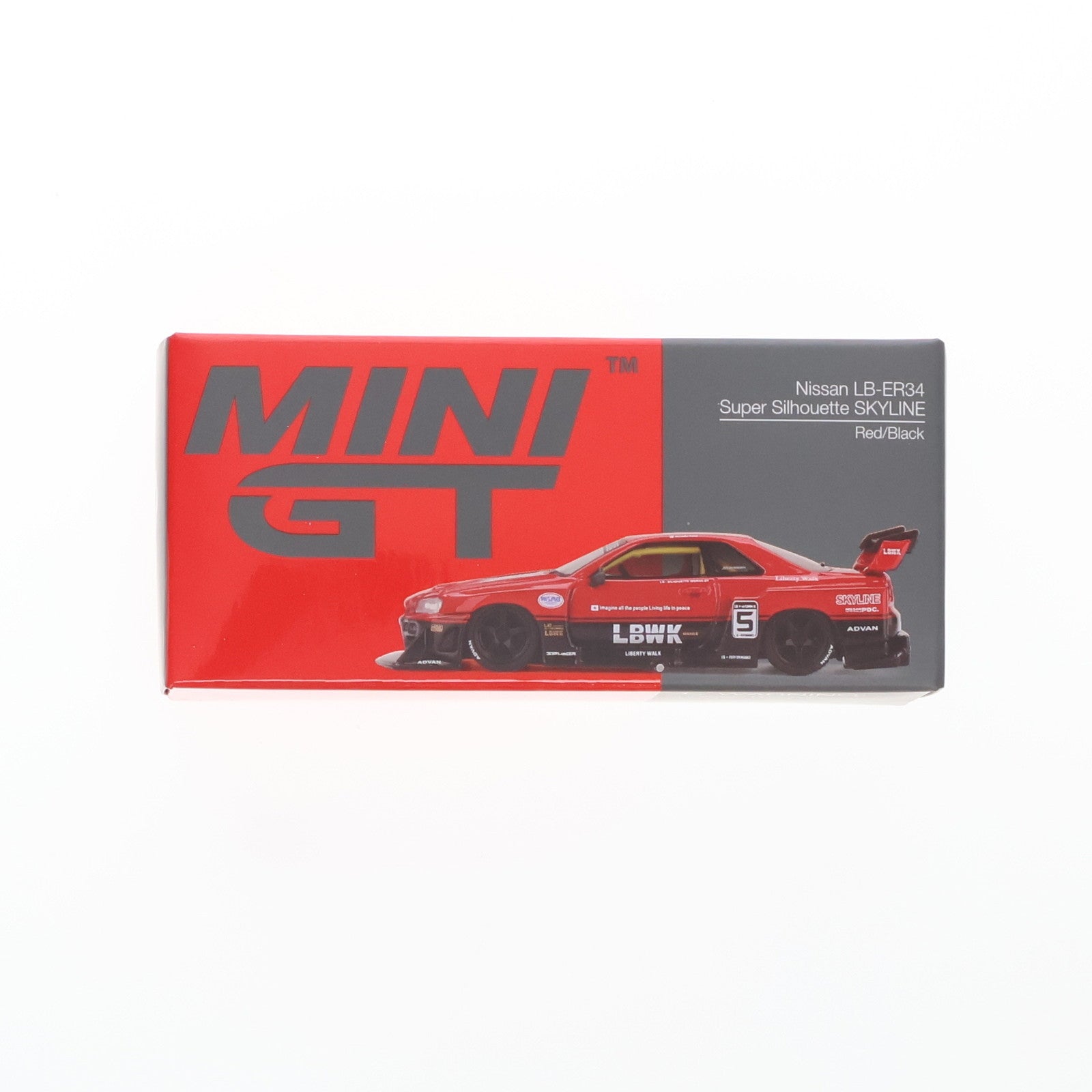【中古即納】[MDL] ミニGTシリーズ 1/64 Nissan LB-ER34 Super Silhouette スカイライン 右ハンドル(レッド×ブラック) 完成品 ミニカー(MGT00843-R) TSM(トゥルースケールミニチュアズ)(20250417)