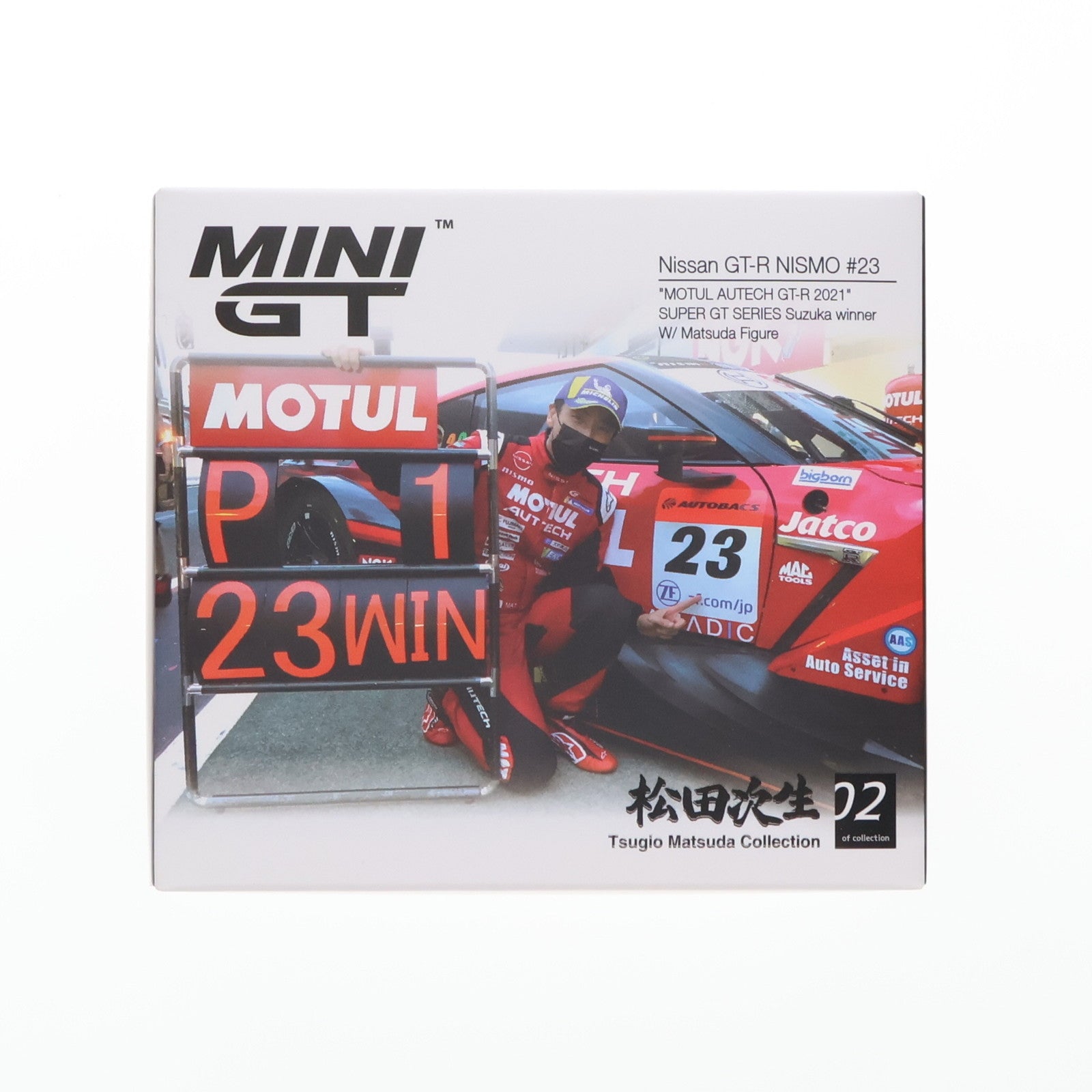 【中古即納】[MDL] ミニGTシリーズ 1/64 Nissan GT-R Nismo GT500 NISMO SUPER GTシリーズ 2021 R3.Suzuka 優勝車 #23 』MOTUL AUTECH GT-R』 松田次生コレクション w/ 松田次生氏フィギュア(左ハンドル) 完成品 ミニカー(MGT00875-L) TSM(20250627)