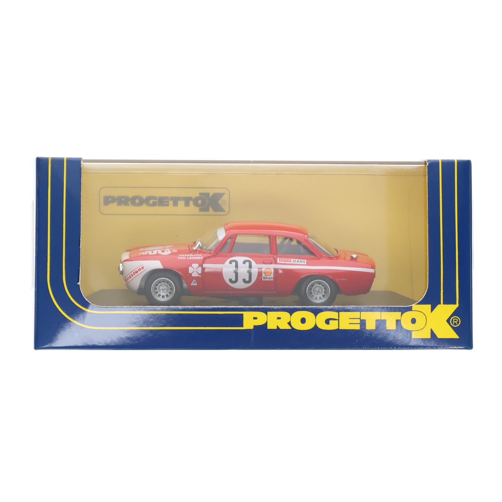 【中古即納】[MDL] 1/43 ALFA ROMEO GIULIA(アルファロメオ ジュリア) GTAJ 4 ORE DI JARAMA 1972 #33(レッド) 完成品 ミニカー(PK2060) PROGETTO K(プロゲットK)(19991231)