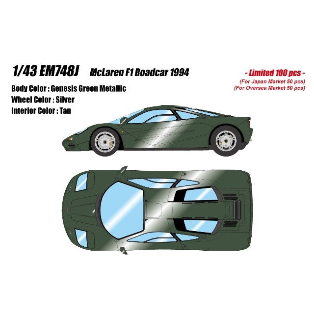 【予約安心出荷】[MDL] EIDOLON COLLECTION(アイドロンコレクション) 1/43 McLaren F1 Roadcar(マクラーレン F1 ロードカー) 1994 ジェネシスグリーンメタリック 完成品 ミニカー(EM748J) EIDOLON(アイドロン)(2026年3月)