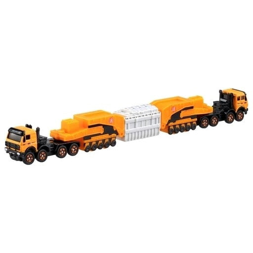 【中古即納】[MDL] ロングタイプトミカ No.127 メルセデスベンツ 4850 240型 シュナーベル式トレーラー(オレンジ) 完成品 ミニカー タカラトミー(20181215)