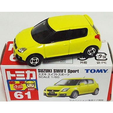 【中古即納】[MDL] トミカ No.61 1/60 スズキ スイフトスポーツ(イエロー/赤箱/中国製/TOMY青字) 完成品 ミニカー トミー(20070317)