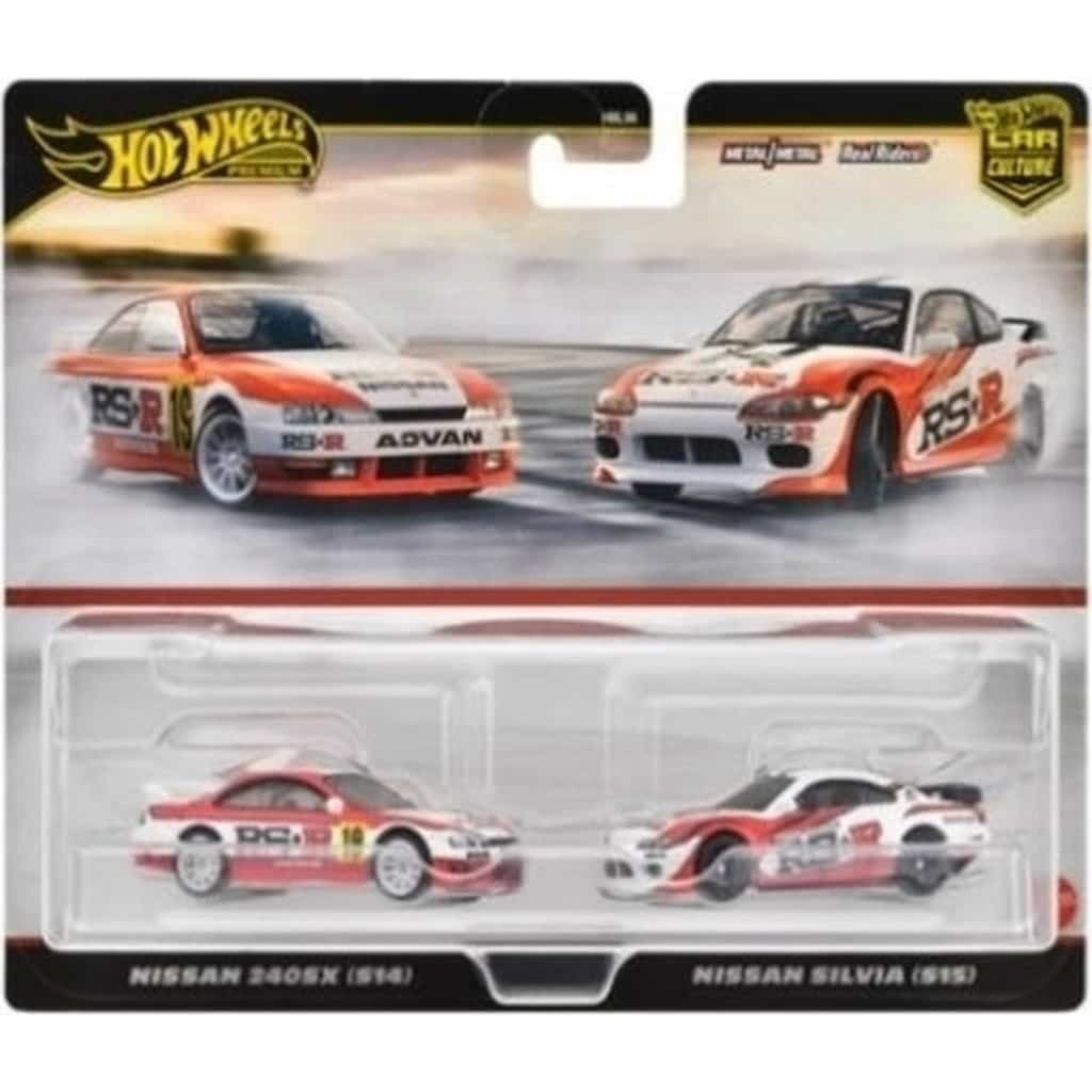 【中古即納】[MDL] Hot Wheels PREMIUM CAR CULTURE(ホットウィール プレミアム カーカルチャー) 1/64 プレミアム 2パック 日産 240SX (S14)/ 日産シルビア (S15) 完成品 ミニカー(HRR84-9866) マテル(20240912)