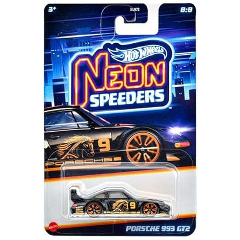 【中古即納】[MDL] Hot Wheels NEON SPEEDERS(ホットウィール ネオン・スピーダーズ) 1/64 PORSCHE(ポルシェ) 993 GT2 完成品 ミニカー(JBY99) マテル(20250208)