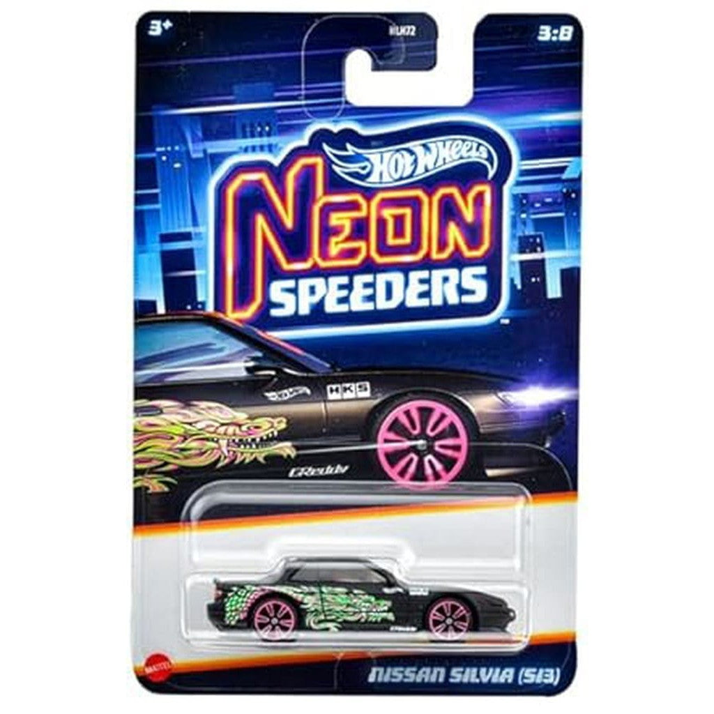 【中古即納】[MDL] Hot Wheels NEON SPEEDERS(ホットウィール ネオン・スピーダーズ) 1/64 NISSAN SILVIA (S13)(日産 シルビア S13) 完成品 ミニカー(JBY94) マテル(20250208)