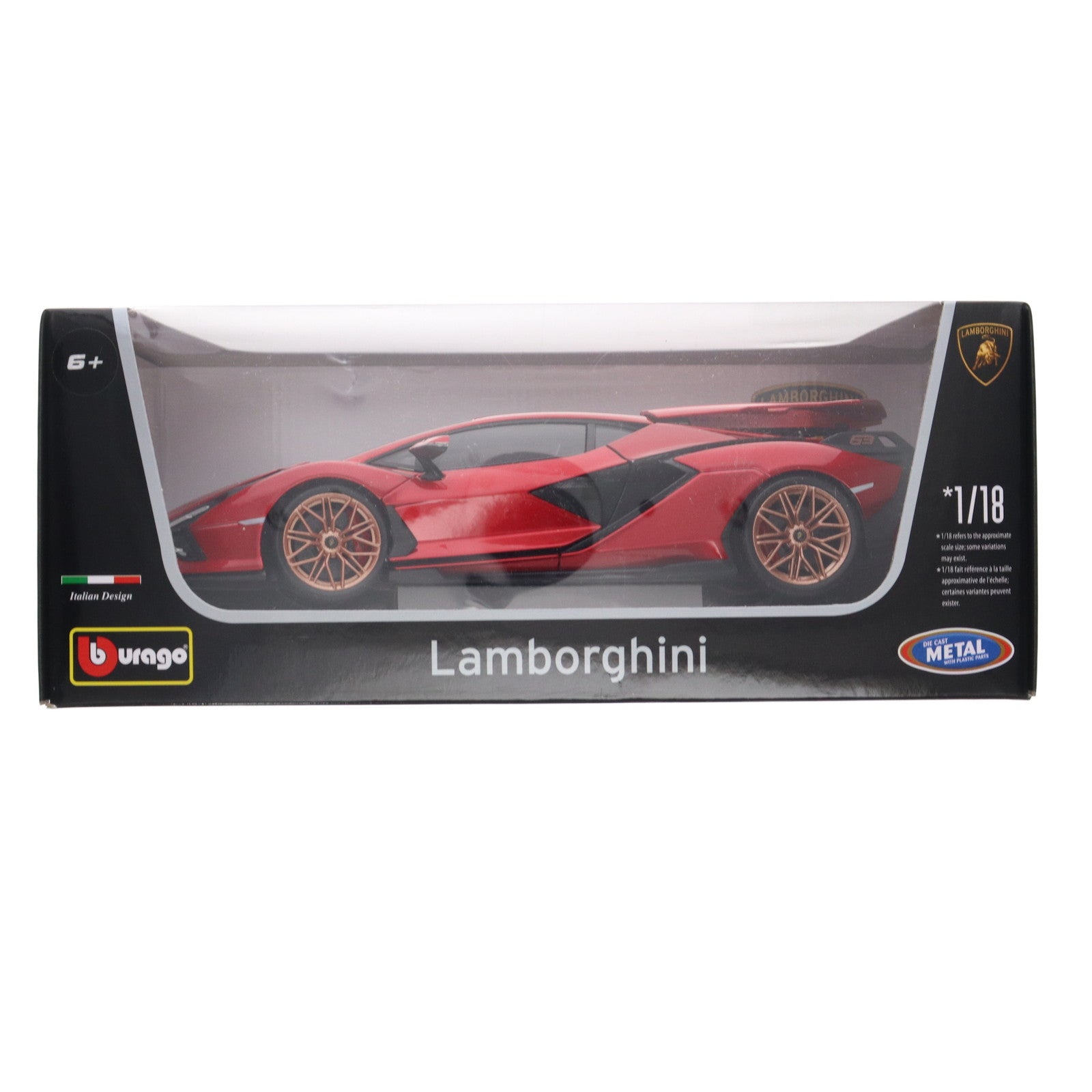 【中古即納】[MDL] 1/18 ランボルギーニ シアン FKP37(レッド) 完成品 ミニカー(BUR11046R1) BBURAGO(ブラゴ)(20230630)