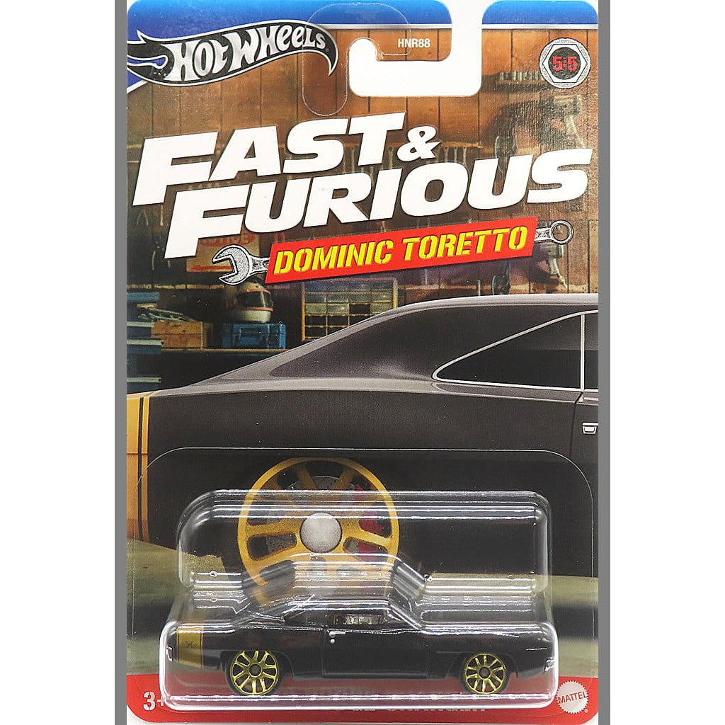 【中古即納】[MDL] Hot Wheels(ホットウィール) FAST&FURIOUS DOMINIC TORETTO 1/64 1968 DODGE CHARGER(ダッジ チャージャー)(ブラック×ゴールド) ワイルド・スピード 完成品 ミニカー(HRW50) マテル(20240228)