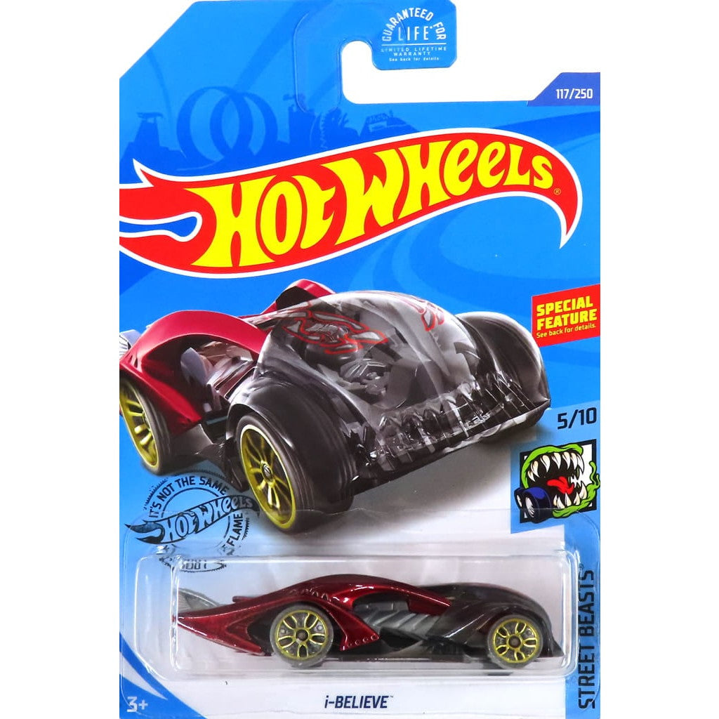 【中古即納】[MDL] Hot Wheels(ホットウィール) STREET BEASTS 1/64 i-BELIEVE(レッド×グレー) 完成品 ミニカー(GHD37) マテル(19991231)