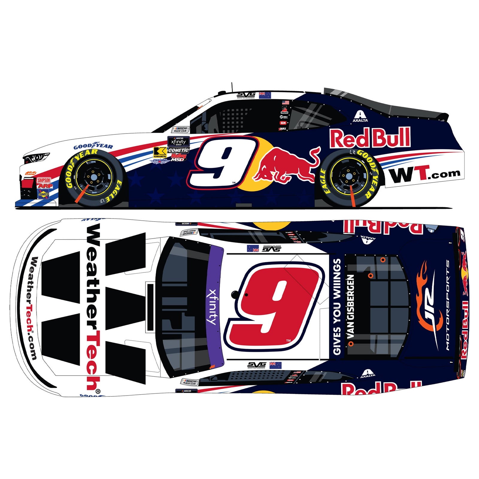 【予約安心出荷】[MDL] Lionel Racing(ライオネルレーシング) NASCAR xfinity Series 1/64 WEATHERTECH/RED BULL 2025 シボレー カマロ シェーン・ヴァン・ギスバーゲン #9 シカゴストリート 完成品 ミニカー(LR334006) 京商(2025年12月)