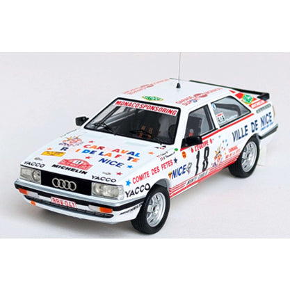 【予約安心出荷】[MDL] 1/43 アウディ クーペ クワトロ 1987年 ラリーモンテカルロ 11位 #18 Tchine/Gilles Thimonier 完成品 ミニカー(dsn320) Trofeu(トロフュー)(2025年9月)