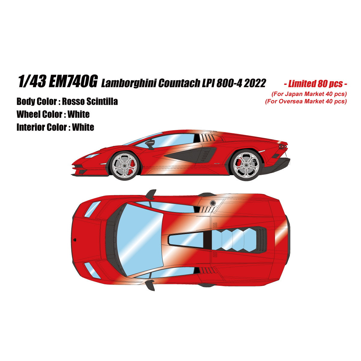 【予約安心出荷】[MDL] EIDOLON COLLECTION(アイドロンコレクション) 1/43 Lamborghini Countach(ランボルギーニ カウンタック) LPI 800-4 2022 ロッソシンティラ 完成品 ミニカー(EM740G) EIDOLON(アイドロン)(2026年3月)