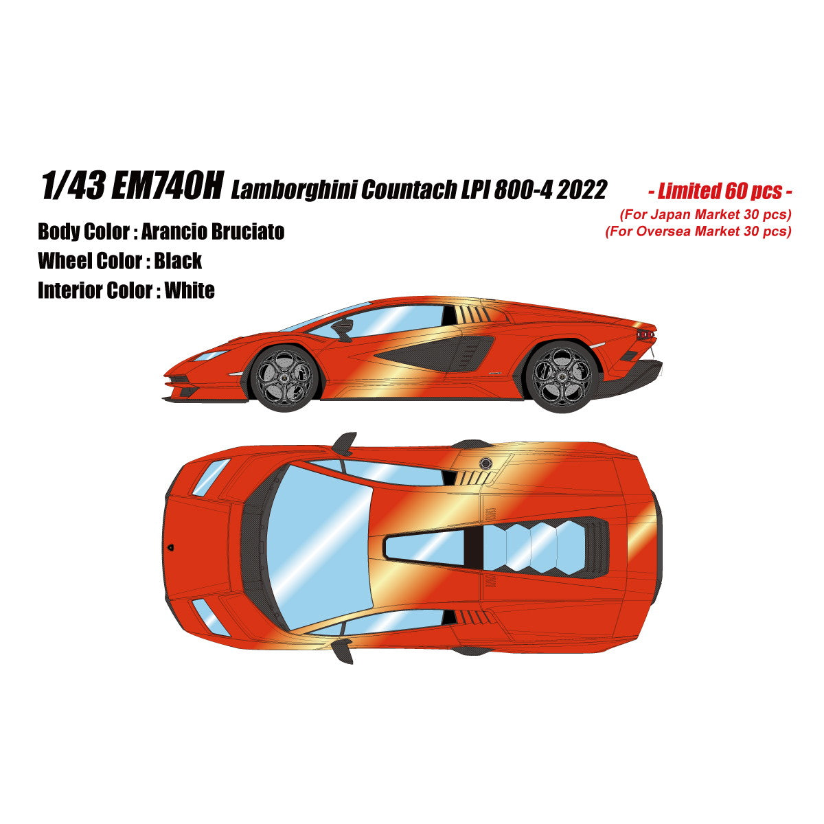 【予約安心出荷】[MDL] EIDOLON COLLECTION(アイドロンコレクション) 1/43 Lamborghini Countach(ランボルギーニ カウンタック) LPI 800-4 2022 アランシオブルチャート 完成品 ミニカー(EM740H) EIDOLON(アイドロン)(2026年3月)