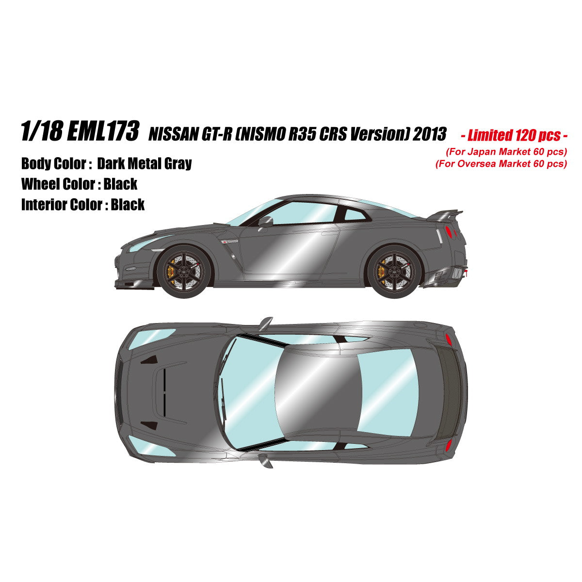 【予約安心出荷】[MDL] 1/18 NISSAN(ニッサン) GT-R (NISMO R35 CRS Version) 2013 ダークメタルグレー 完成品 ミニカー(EML173) EIDOLON(アイドロン)(2026年3月)
