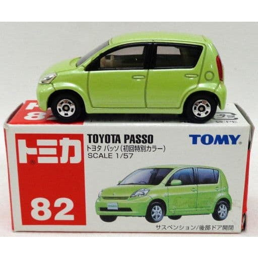 【中古即納】[MDL] トミカ No.82 1/57 トヨタ パッソ 初回特別カラー(グリーン/赤箱) 完成品 ミニカー トミー(20041231)