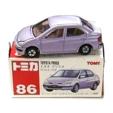 【中古即納】[MDL] トミカ No.86 1/58 トヨタ プリウス(ライトパープル/赤箱) 完成品 ミニカー トミー(19980831)