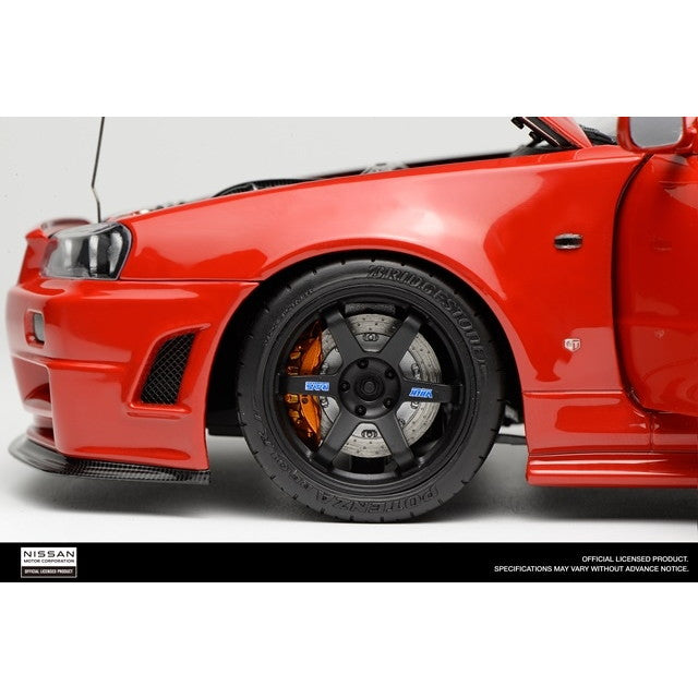 【新品即納】[MDL] 1/18 Nissan SKYLINE(ニッサン スカイライン) GT-R (R34) CUSTOMIZED VERSION(アクティブレッド) 完成品 ミニカー(M83411) MOTORHELIX(モーターヘリックス)(20251021)