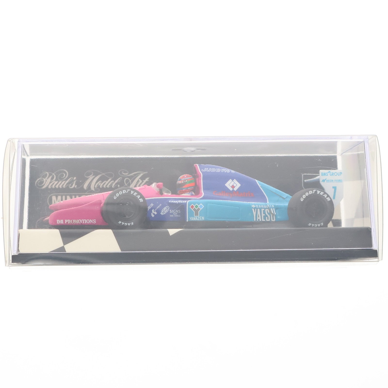 【中古即納】[MDL] 1/43 BRABHAM(ブラバム) JUDO BT60 1992 E.VAN DE POELE #7(ライトブルー×ピンク×ブルー) 完成品 ミニカー(430920008) MINICHAMPS(ミニチャンプス)(19991231)