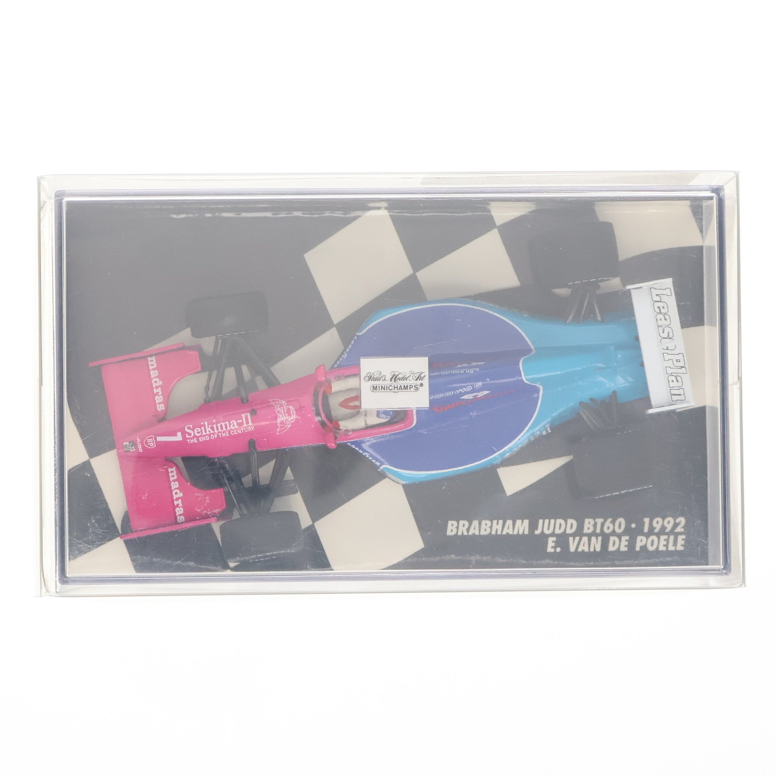 【中古即納】[MDL] 1/43 BRABHAM(ブラバム) JUDO BT60 1992 E.VAN DE POELE #7(ライトブルー×ピンク×ブルー) 完成品 ミニカー(430920008) MINICHAMPS(ミニチャンプス)(19991231)