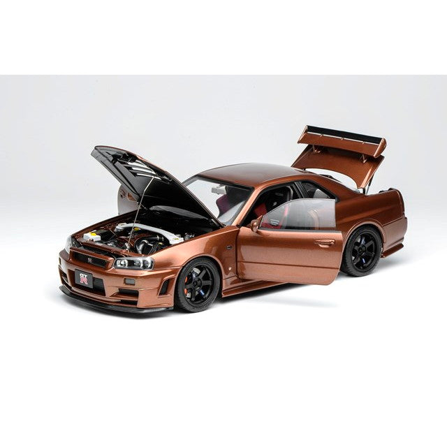 【新品即納】[MDL] 1/18 Nissan Skyline(スカイライン) GT-R (R34) CUSTOMIZED VERSION Metal Bronze(メタルブロンズ) 完成品 ミニカー(M83414) MOTORHELIX(モーターヘリックス)(20251021)