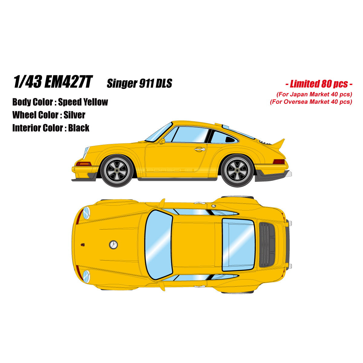 【予約安心出荷】[MDL] 1/43 Singer(シンガー) 911 DLS スピードイエロー 完成品 ミニカー(EM427T) EIDOLON(アイドロン)(2026年3月)