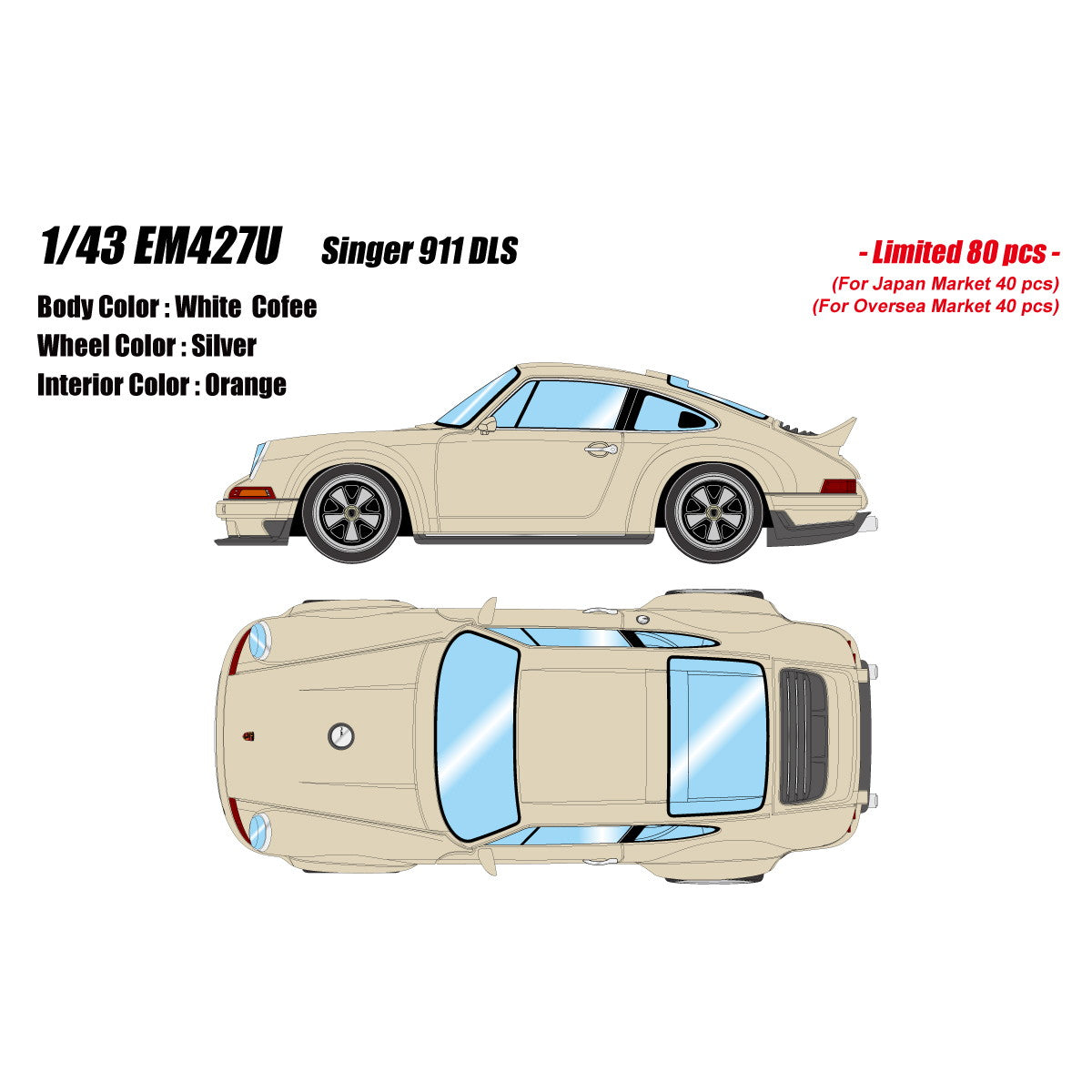 【予約安心出荷】[MDL] 1/43 Singer(シンガー) 911 DLS ホワイトコーヒー 完成品 ミニカー(EM427U) EIDOLON(アイドロン)(2026年3月)