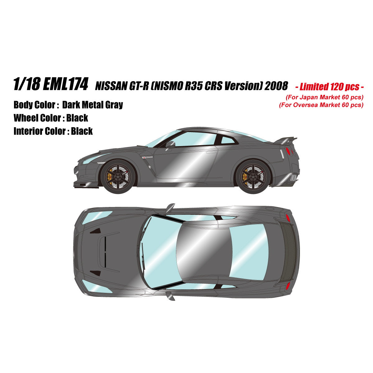 【予約安心出荷】[MDL] 1/18 NISSAN GT-R(NISMO R35 CRS Version) 2008 ダークメタルグレー 完成品 ミニカー(EML174) EIDOLON(アイドロン)(2026年3月)