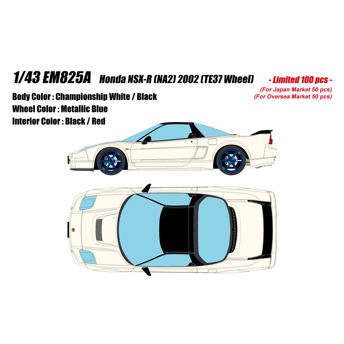 【予約安心出荷】[MDL] 1/43 Honda NSX-R(NA2) 2002(TE37 Wheel) チャンピオンシップホワイト 完成品 ミニカー(EM825A) EIDOLON(アイドロン)(2026年3月)