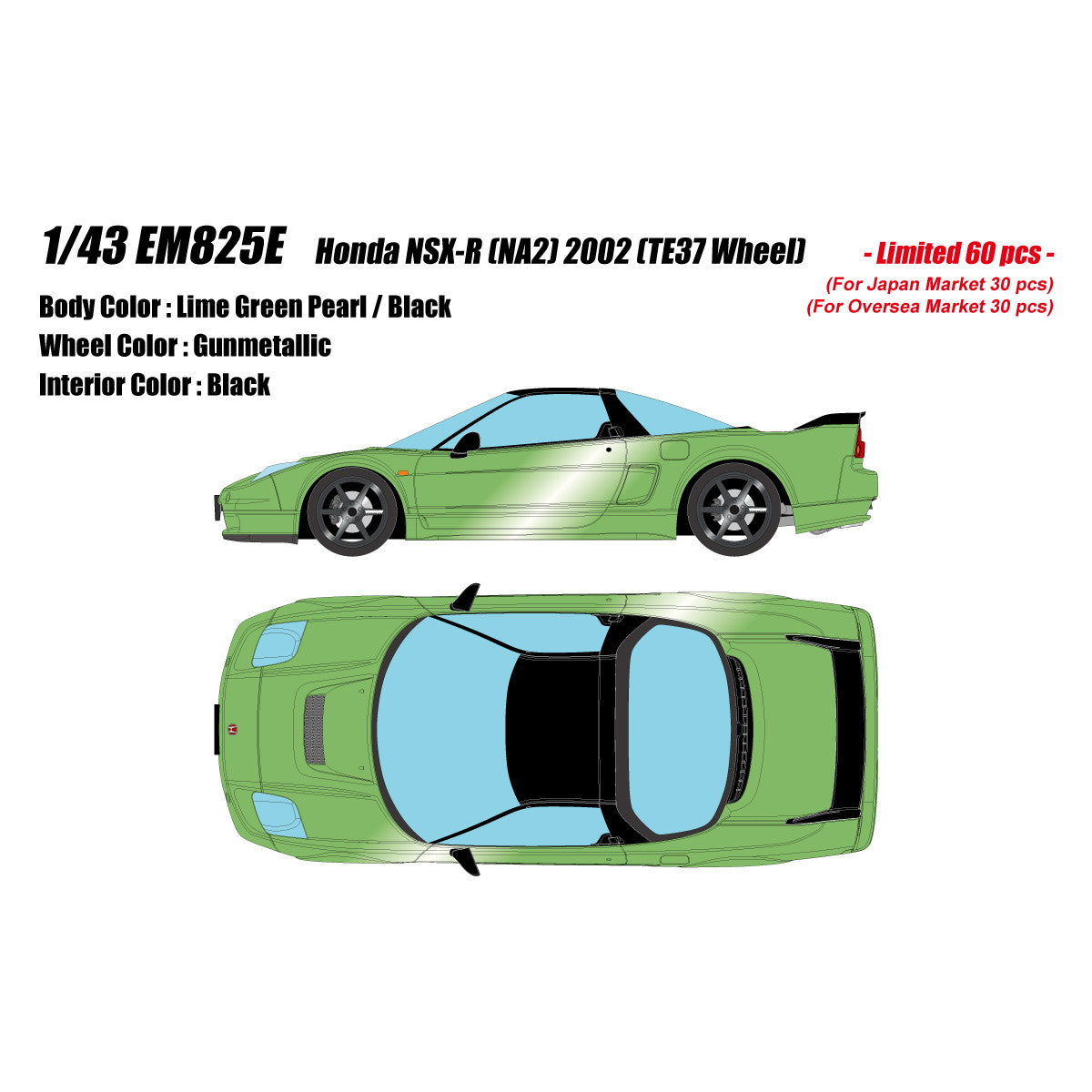 【予約安心出荷】[MDL] 1/43 Honda NSX-R(NA2) 2002(TE37 Wheel) ライムグリーンパール 完成品 ミニカー(EM825E) EIDOLON(アイドロン)(2026年3月)