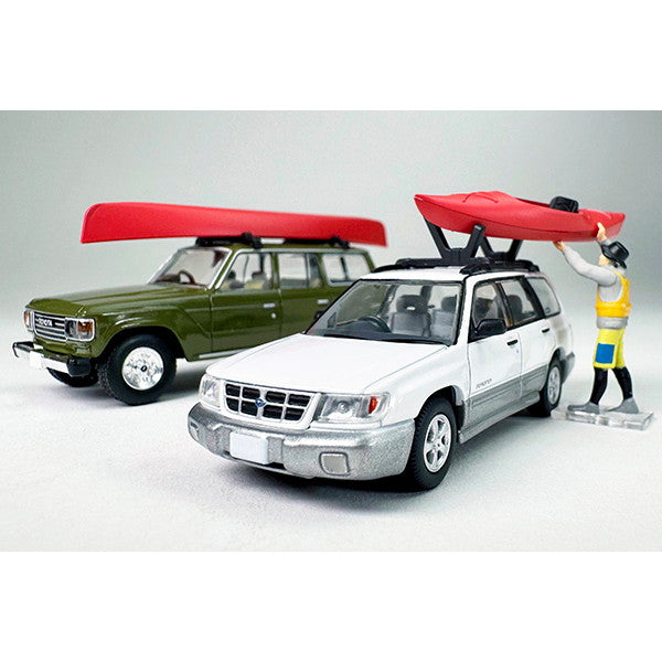 【予約安心出荷】[MDL] トミカリミテッドヴィンテージ NEO LV-N328b 1/64 スバル フォレスター カスタム仕様(白/銀)カヤック、フィギュア付 完成品 ミニカー(334439) TOMYTEC(トミーテック)(2026年4月)