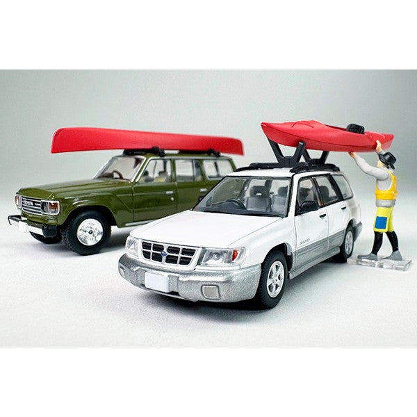 【新品】【お取り寄せ】[MDL] トミカリミテッドヴィンテージ NEO LV-N328b 1/64 スバル フォレスター カスタム仕様(白/銀)カヤック、フィギュア付 完成品 ミニカー(334439) TOMYTEC(トミーテック)(20260425)