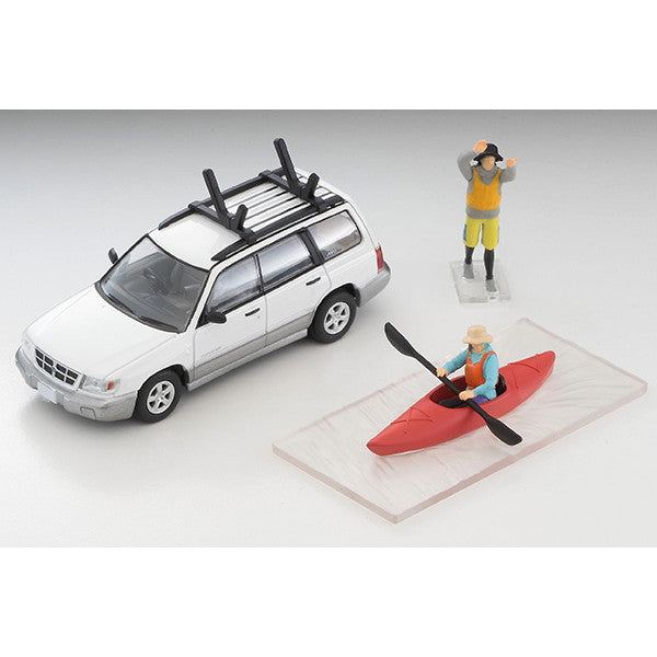 【予約安心出荷】[MDL] トミカリミテッドヴィンテージ NEO LV-N328b 1/64 スバル フォレスター カスタム仕様(白/銀)カヤック、フィギュア付 完成品 ミニカー(334439) TOMYTEC(トミーテック)(2026年4月)