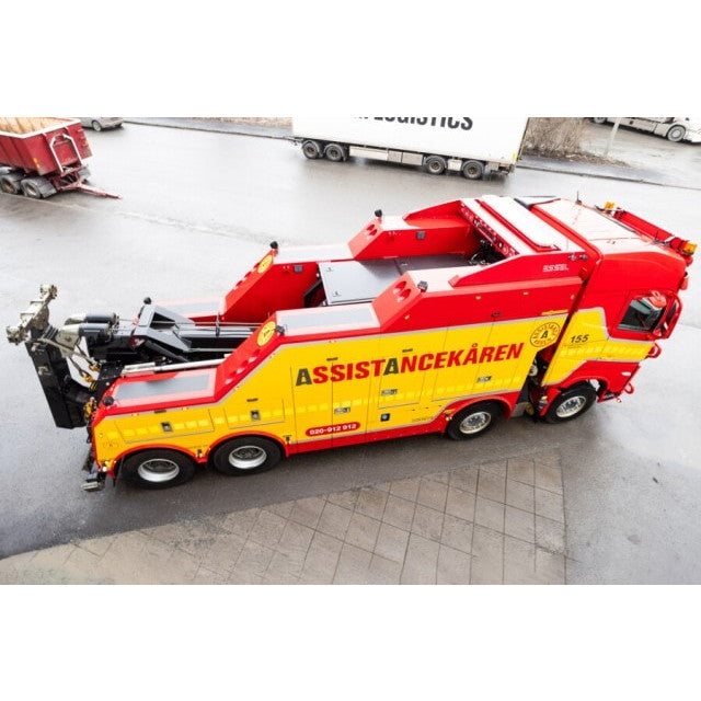 【予約安心出荷】[MDL] 1/50 Assistancekaren VOLVO FH5 GLOBETROTTER(ボルボ FH5 グローブトロッター) FALKOM 8X4 完成品 ミニカー(01-5006) WSI MODELS(2026年8月)