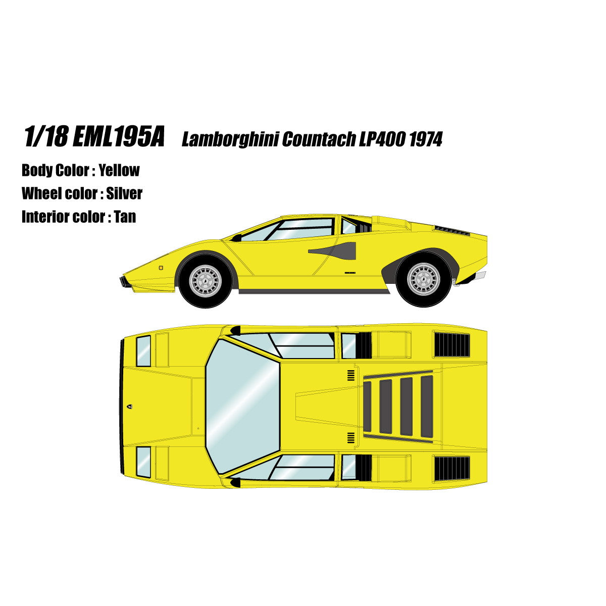 【予約安心出荷】[MDL] 1/18 Lamborghini Countach(ランボルギーニ カウンタック) LP400 1974 イエロー 完成品 ミニカー(EML195A) EIDOLON(アイドロン)(2026年5月)
