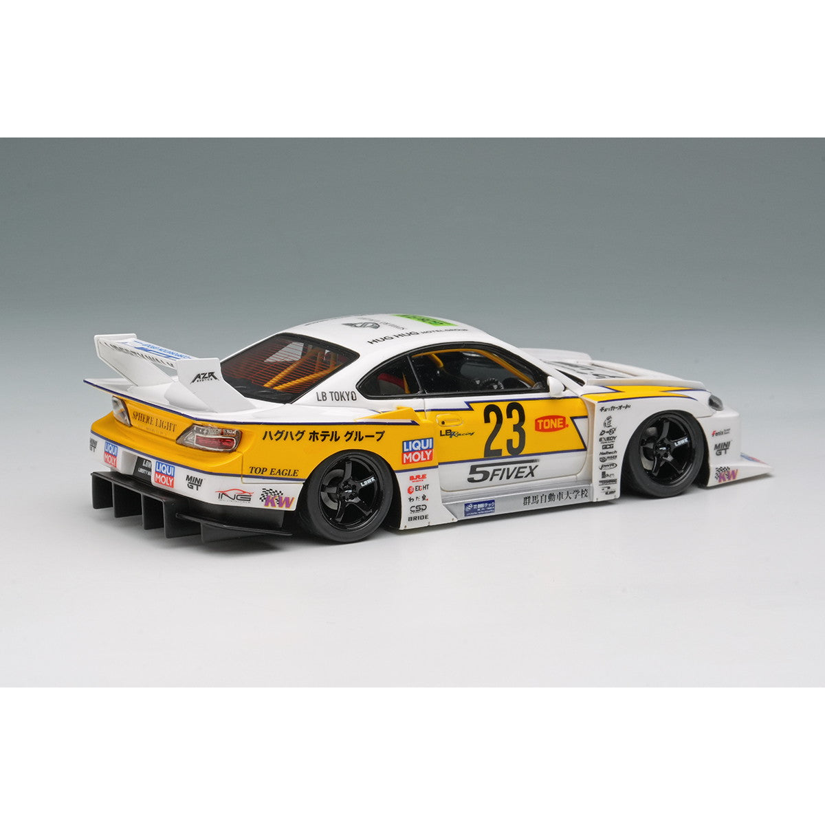 【予約安心出荷】[MDL] 1/43 LB-Super Silhouette S15 SILVIA ホワイト/イエローストライプ 完成品 ミニカー(LB026) EIDOLON(アイドロン)(2026年5月)