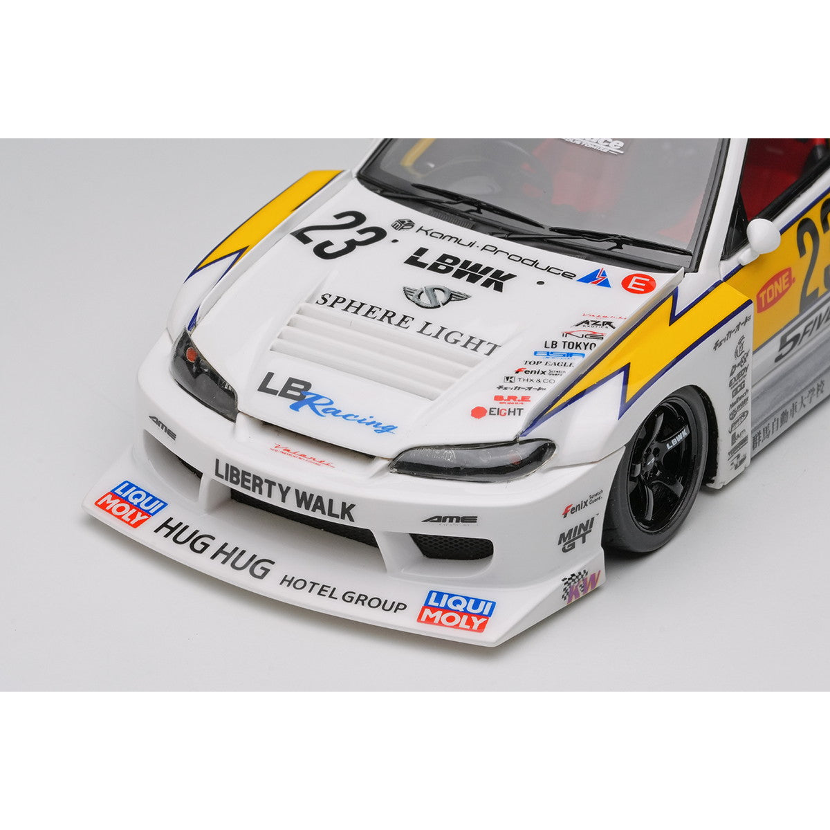 【予約安心出荷】[MDL] 1/43 LB-Super Silhouette S15 SILVIA ホワイト/イエローストライプ 完成品 ミニカー(LB026) EIDOLON(アイドロン)(2026年5月)