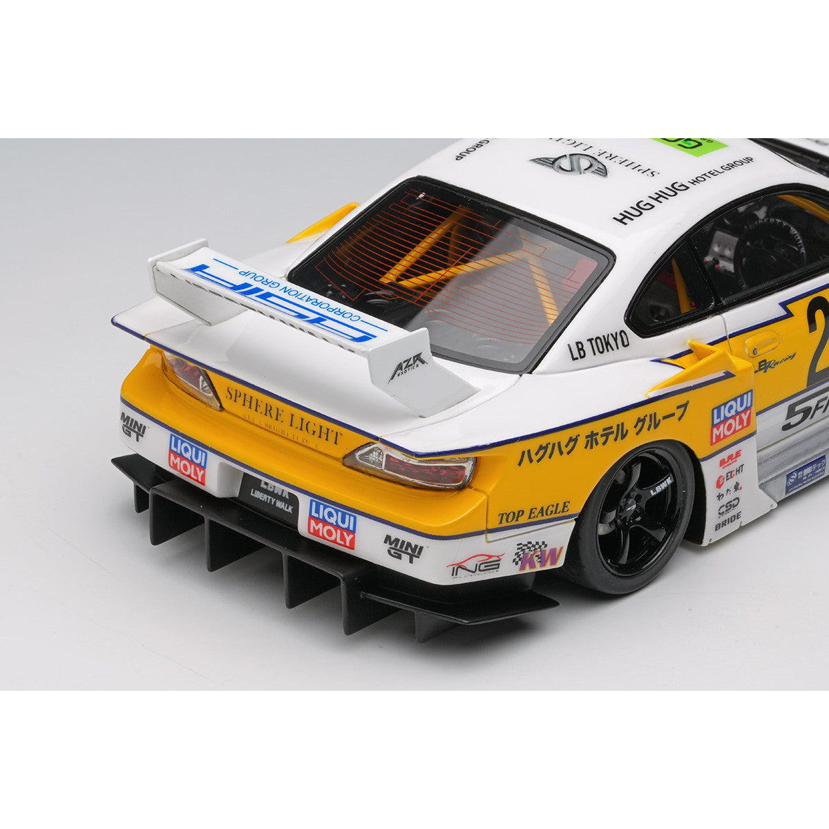 【予約安心出荷】[MDL] 1/43 LB-Super Silhouette S15 SILVIA ホワイト/イエローストライプ 完成品 ミニカー(LB026) EIDOLON(アイドロン)(2026年5月)