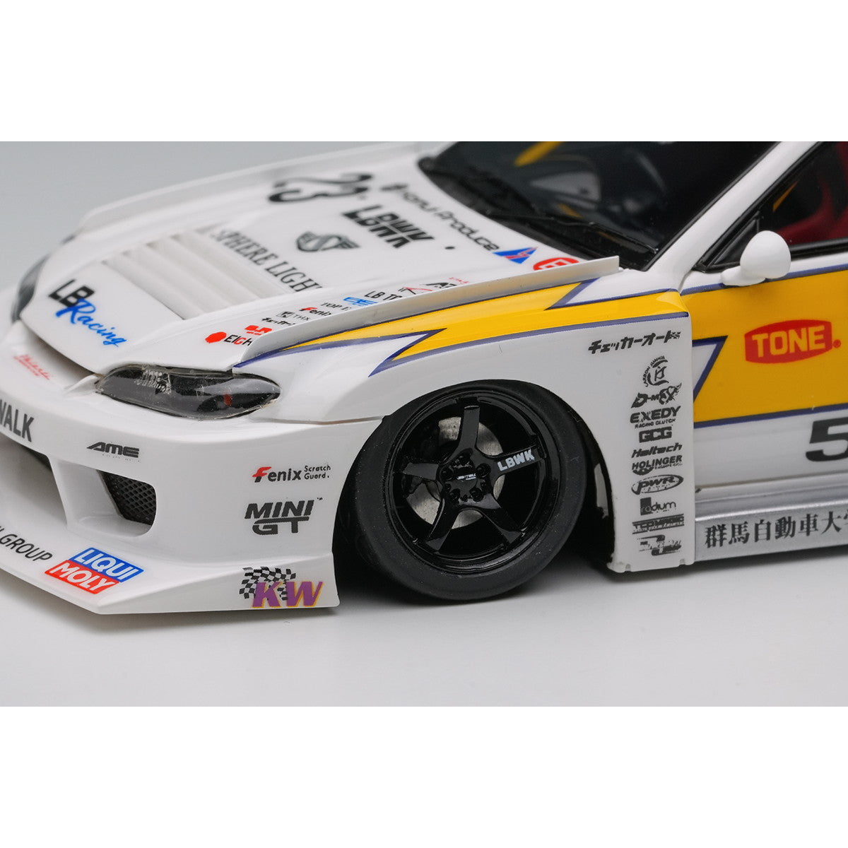 【予約安心出荷】[MDL] 1/43 LB-Super Silhouette S15 SILVIA ホワイト/イエローストライプ 完成品 ミニカー(LB026) EIDOLON(アイドロン)(2026年5月)