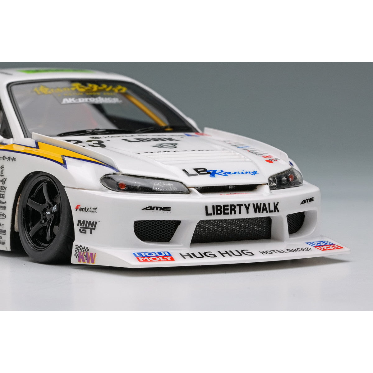 【予約安心出荷】[MDL] 1/43 LB-Super Silhouette S15 SILVIA ホワイト/イエローストライプ 完成品 ミニカー(LB026) EIDOLON(アイドロン)(2026年5月)