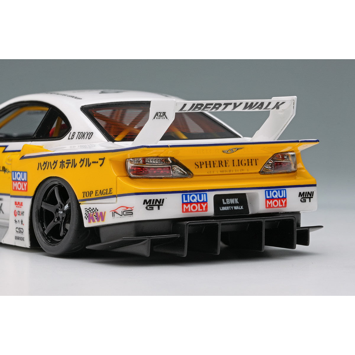 【予約安心出荷】[MDL] 1/43 LB-Super Silhouette S15 SILVIA ホワイト/イエローストライプ 完成品 ミニカー(LB026) EIDOLON(アイドロン)(2026年5月)