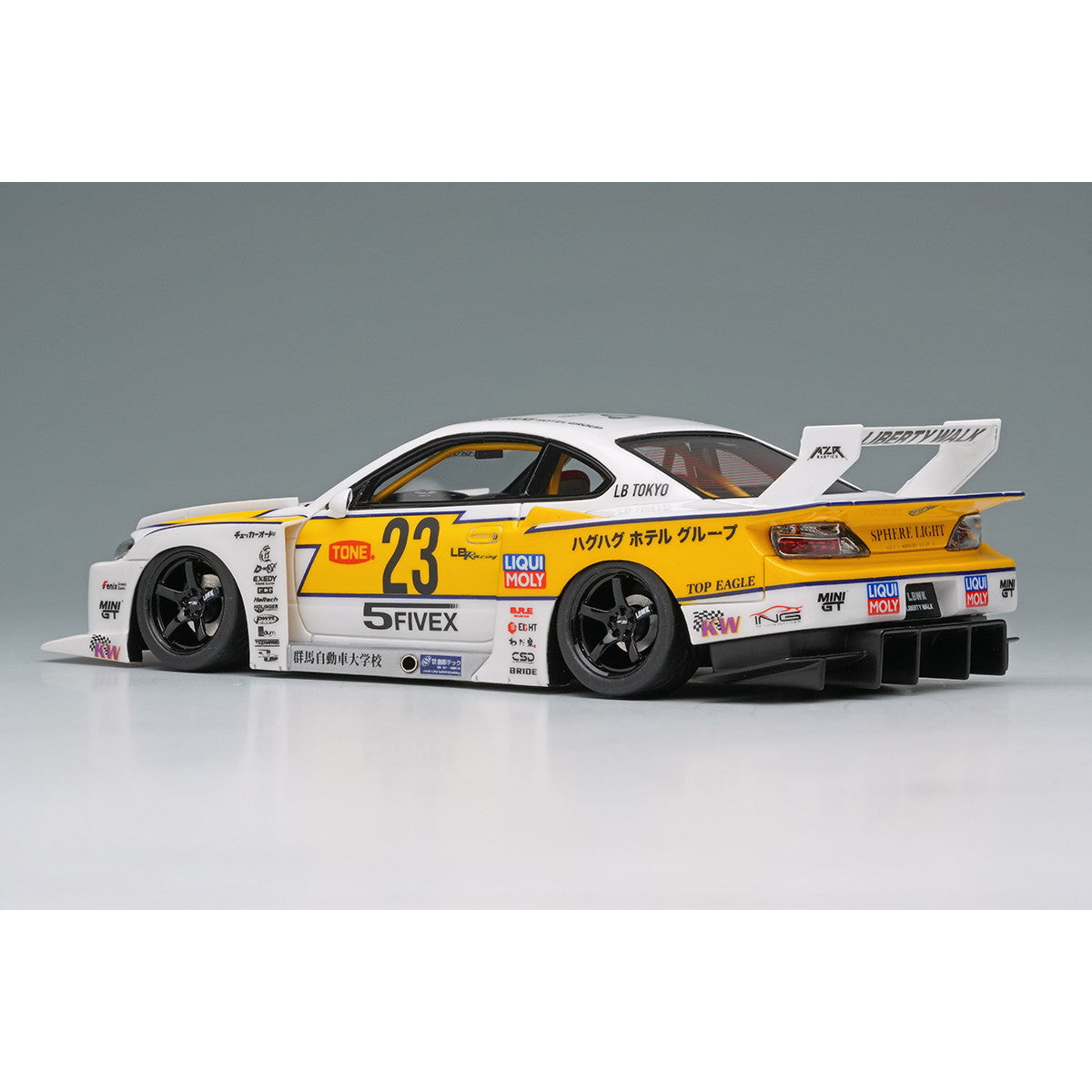 【予約安心出荷】[MDL] 1/43 LB-Super Silhouette S15 SILVIA ホワイト/イエローストライプ 完成品 ミニカー(LB026) EIDOLON(アイドロン)(2026年5月)